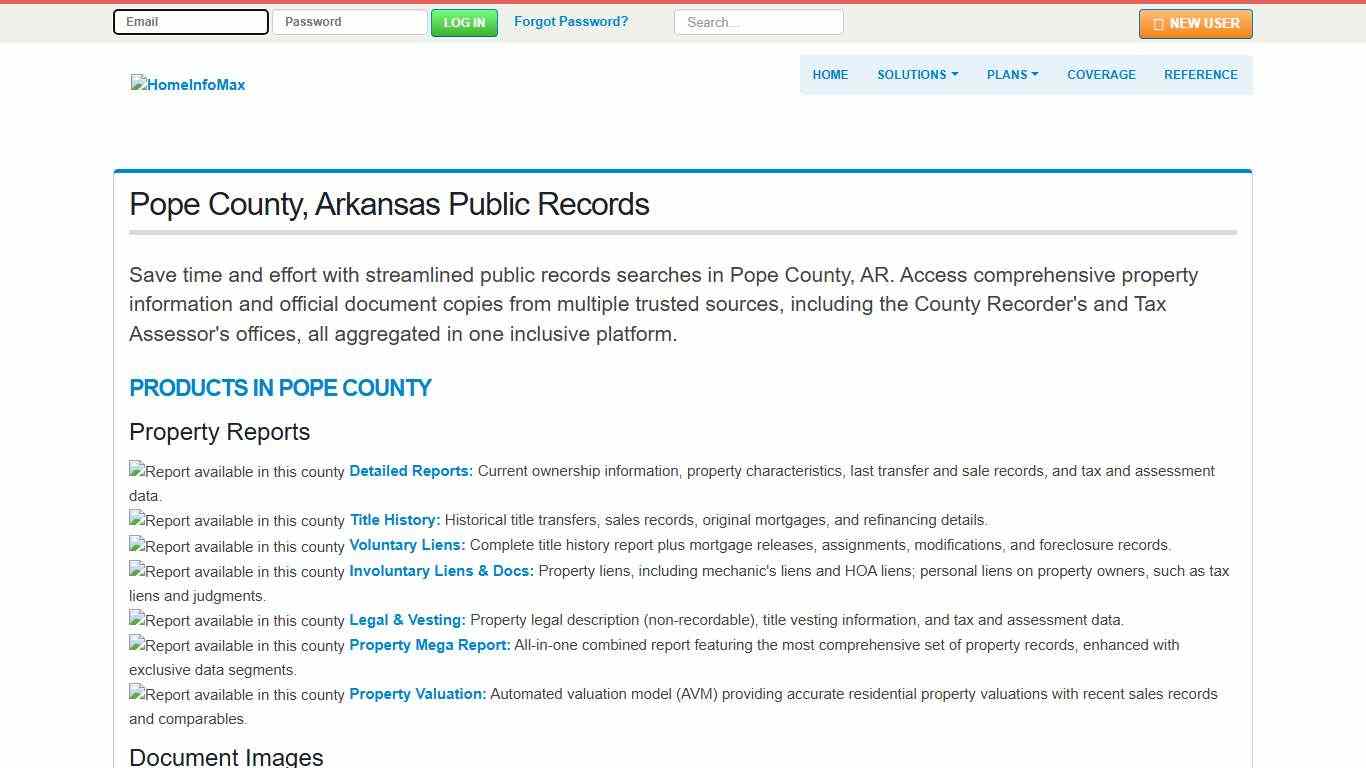Pope County, Arkansas Public Records & Documents Search HomeInfoMax