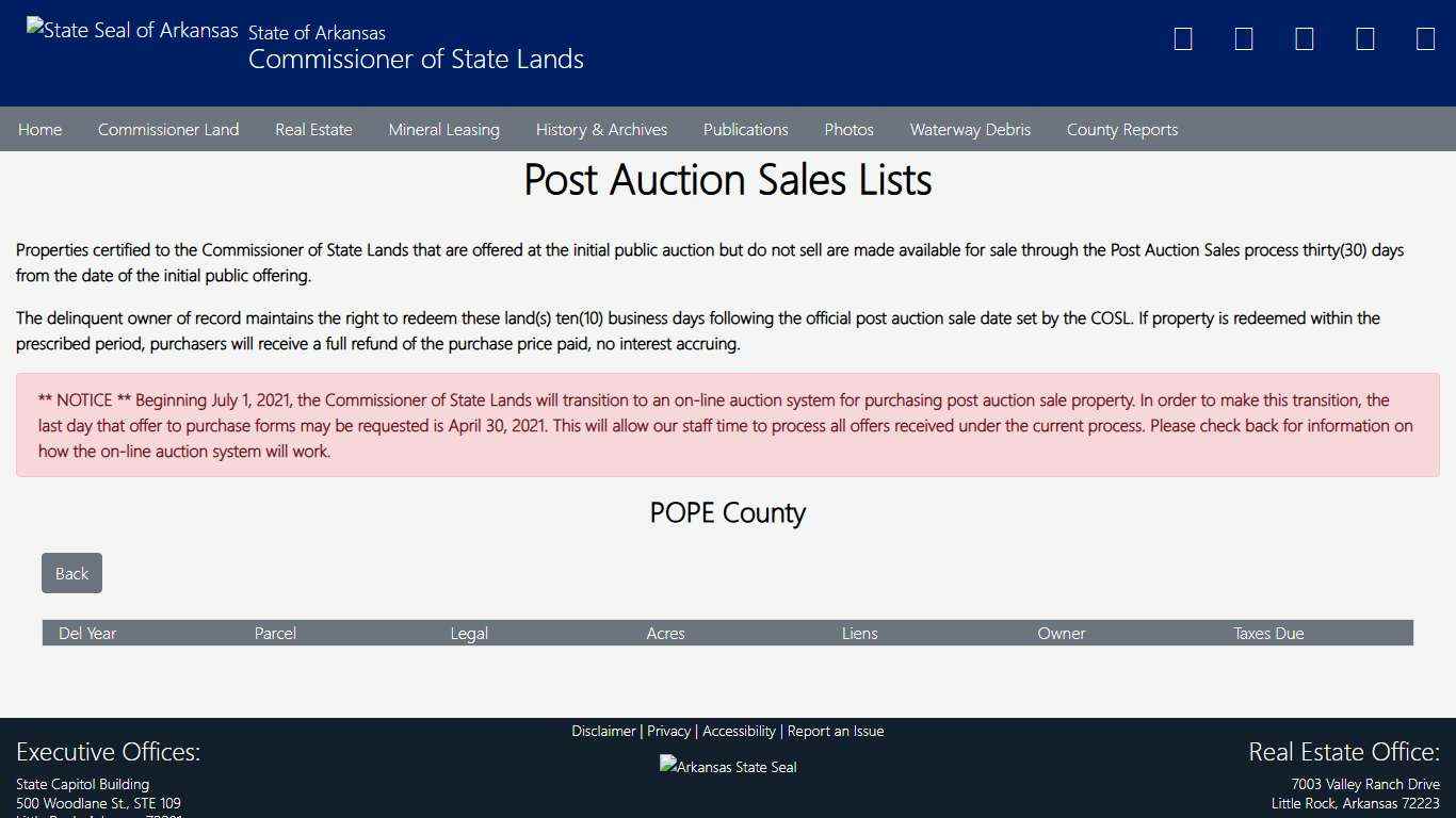 Arkansas Commissioner of State Lands