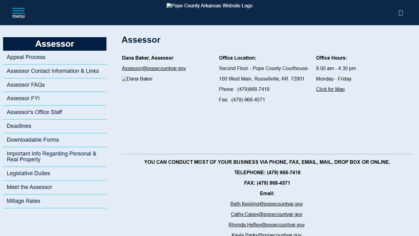 Assessor Pope County Arkansas