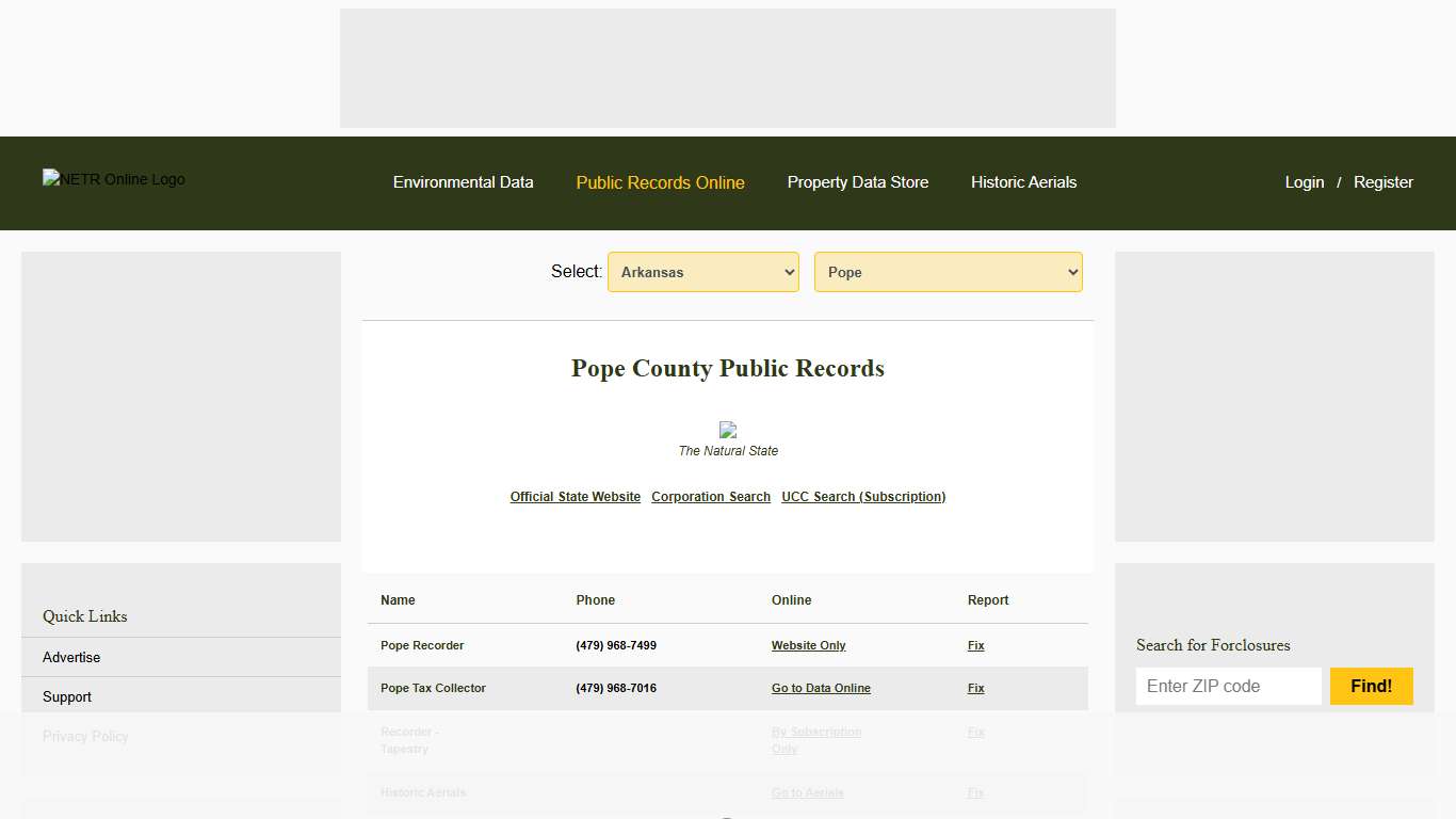 NETR Online • Pope • Pope Public Records, Search Pope Records, Pope Property Tax, Arkansas Property Search, Arkansas Assessor